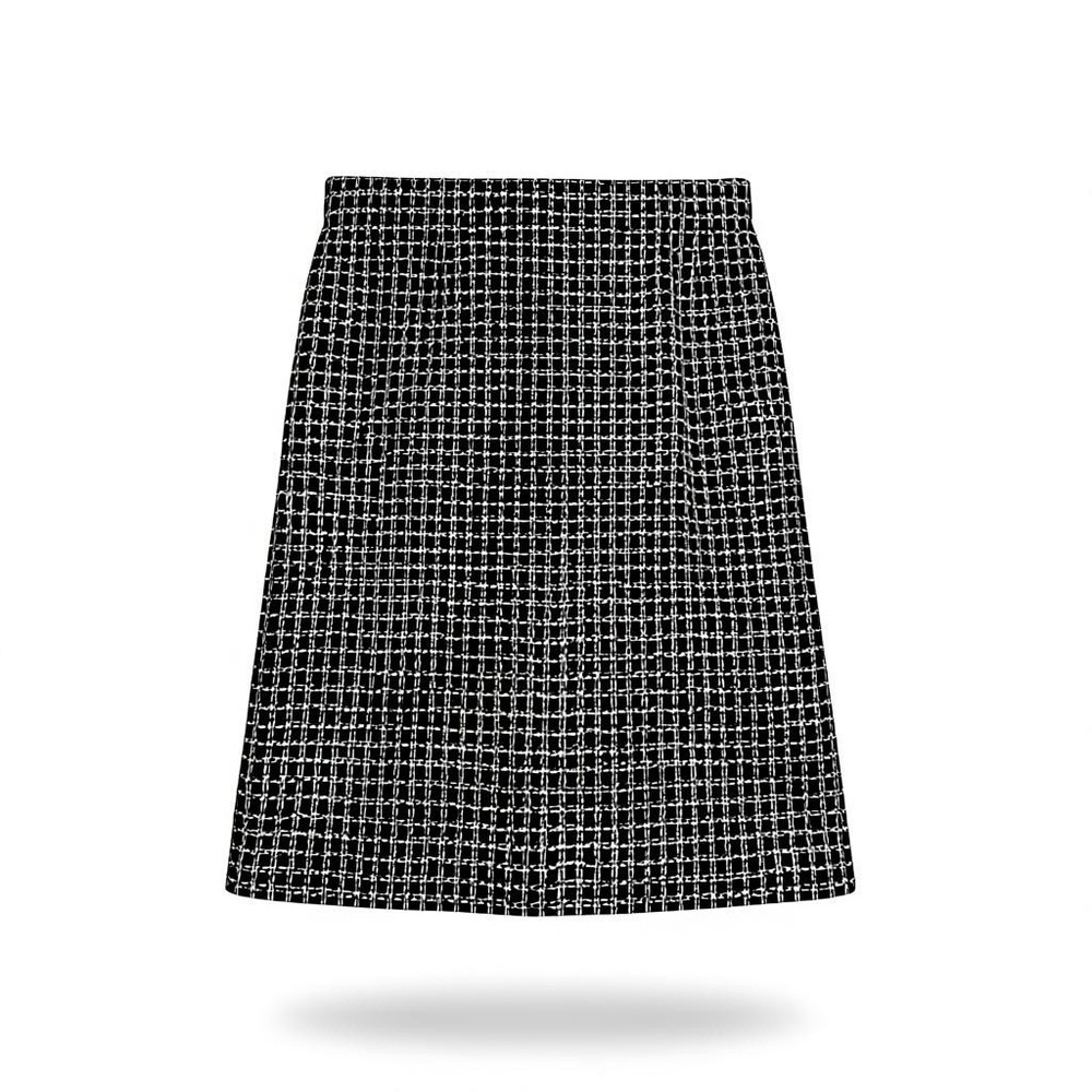 Ann Taylor Black White Plaid Tweed Sheath Skirt Midi M NWT Office Corporate